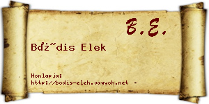 Bódis Elek névjegykártya